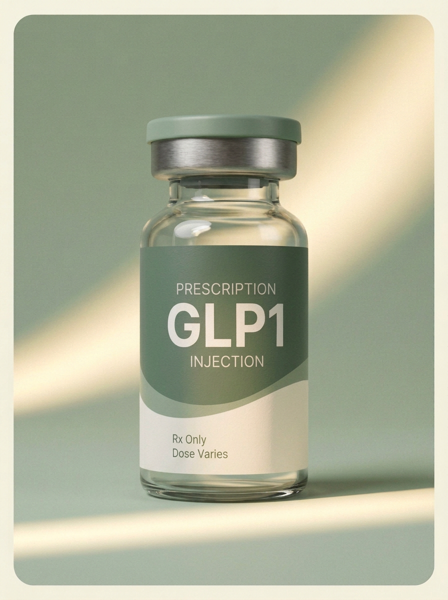 Prescription GLP-1 injection vial